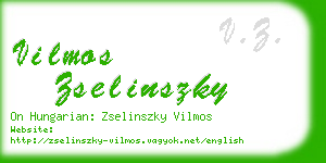 vilmos zselinszky business card